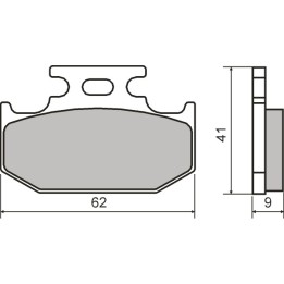 pastilles de fre orgàniques posteriors per a moto 62x41x9 mm 225.101.790