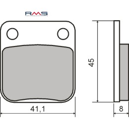 organiska fram- och bakbromsbelägg för motorcykel 41,1x45x8,5 mm 225.101.440