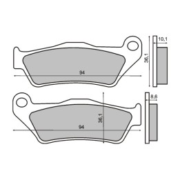 pastilles de fre sinteritzades posteriors per a moto 94x36,1x10,1 mm 225.101.383