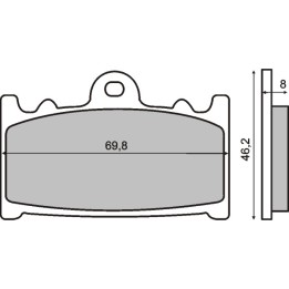 organické přední brzdové destičky pro motocykl 69,8x46,2x8 mm 225.101.150