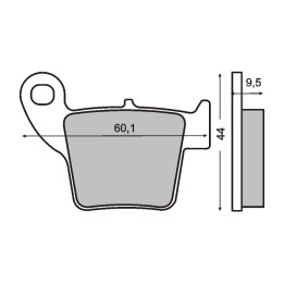 pastilles de fre orgàniques posteriors per a moto 60,1x44x9,5 mm 225.100.660
