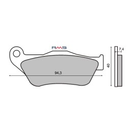 organické přední brzdové destičky pro motocykl 94,3x40x7,4 mm 225.100.770