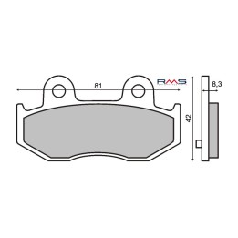 pastilles de fre orgàniques posteriors per a moto 81x42x8,3 mm 225.100.670