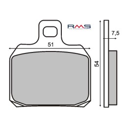 organiska fram- och bakbromsbelägg för motorcykel 51x54x7,5 mm 225.100.490