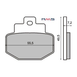 pastilles de fre orgàniques posteriors per a moto 55,5x49,5x7,2 mm 225.100.450
