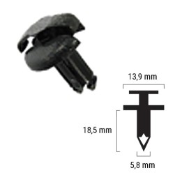 reble de plàstic per a carenat de moto 121.832.013