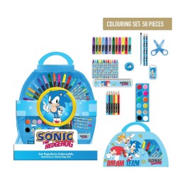 färgläggbar skrivmaterielset med 50 delar sonic the hedgehog 63258