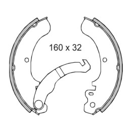 zadné brzdové čeľuste 160x32 mm