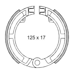 brake shoe, front 125x17 mm