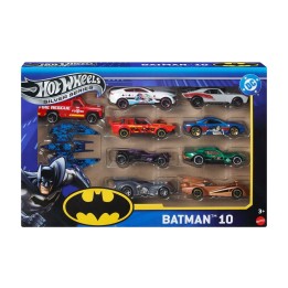 pack de 10 coches de juguete a escala 1:64 hot wheels dc universe batman