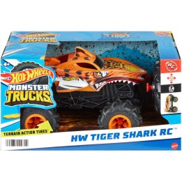 coche teledirigido todoterreno a escala 1:24 hot wheels monster trucks tiger shark
