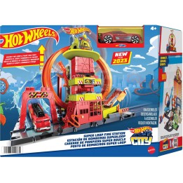 pista di auto giocattolo caserma dei pompieri con ascensore hot wheels city