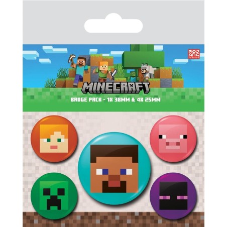 sada 5 víček minecraft