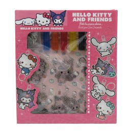 set med hängande dekorationer och nyckelringar att måla hello kitty and friends