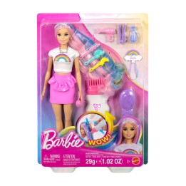 puppe mit regenbogen-glitzerhaar barbie