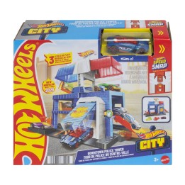 spielzeugauto-strecke polizeiwache hot wheels city