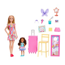set med 2 dockor och sminkstation. barbie