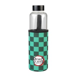 botella de cristal con funda de neopreno demon slayer kimetsu no yaiba 500 ml