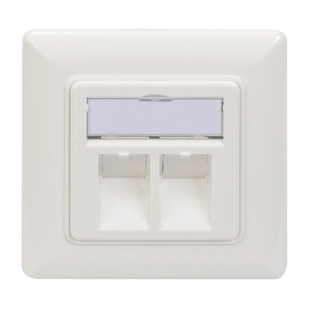 surface-mounted network socket for keystone modules 2-puertos