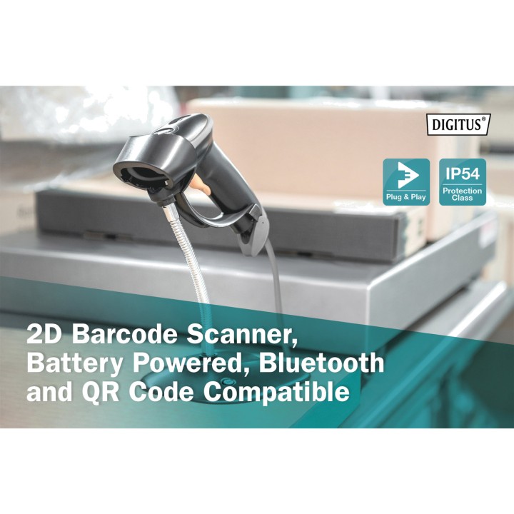 DIGITUS Wireless handheld barcode scanner 2D-BLUETOOTH