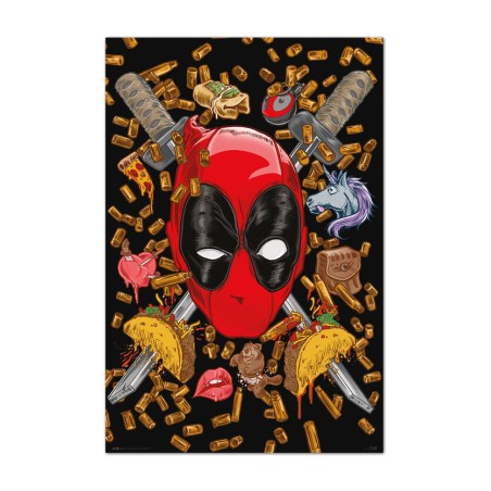 póster de papel brillo marvel deadpool