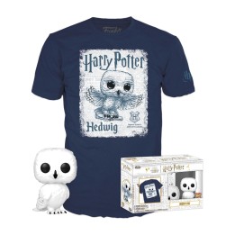 vinyylifiguuri ja t-paita -setti pop and tee harry potter hedwig