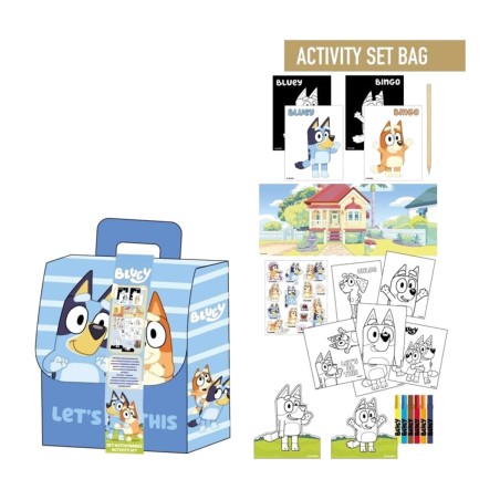 backpack with coloring set bluey