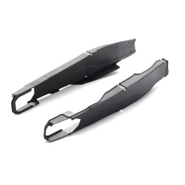 polisport black swingarm protector with high resistance and glossy finish