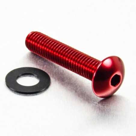 tornillo de aluminio cabeza redondeada  m8 x (1.25mm) x 40mm rojo lfb840