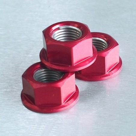 tuerca de aluminio  12mm rojo lspn12r