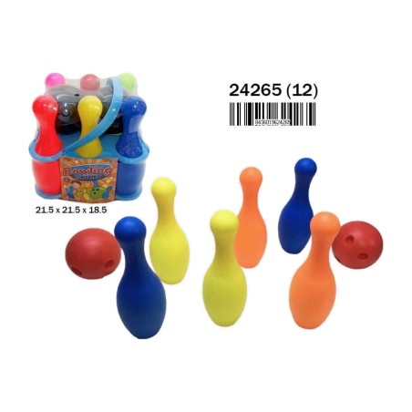 bowling infantil com 6 pinos e 2 bolas 24265
