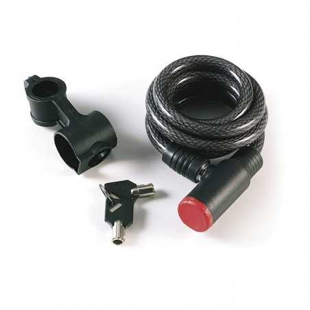 candado antirrobo cable espiral con soporte 12mm