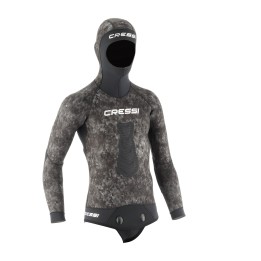 chaqueta traje pesca submarina tracina 5mm | diseño mimético y alta resistencia al agua | neopreno ultraspan© y protecciones powerte x©