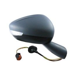 Complete rear view mirror with flashing
