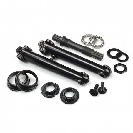 juego de bielas bmx prowheel de acero con sección ovalada y contacto de eje 8t - negro 170mm