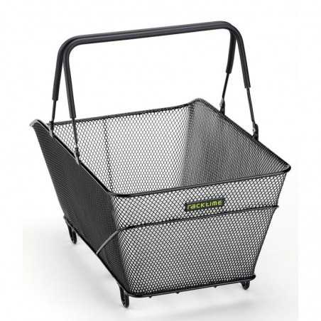 cesta para bici + adaptador racktime baskit trunk snapit 51x30x20 28 l