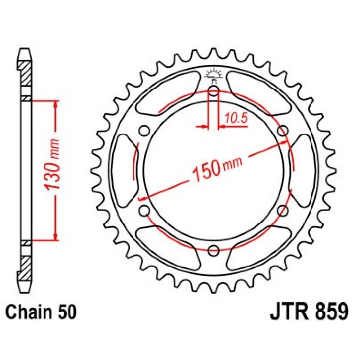 JT SPROCKETS steel rear transmission sprocket C49 R859
