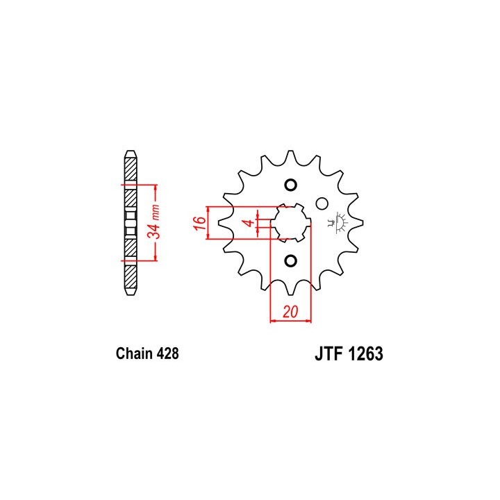 JT SPROCKETS Front Drive Sprocket Alloy Steel SMC420 F1263