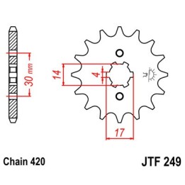 JT SPROCKETS PINION, ATTACK, TRANSMISSION FRONT F249