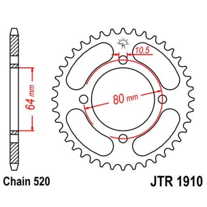 JT SPROCKETS RING, TRANSMISSION, REAR R1910