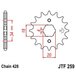 JT SPROCKETS Front transmission drive pinion F259