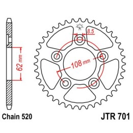 JT SPROCKETS RING, TRANSMISSION, REAR R701