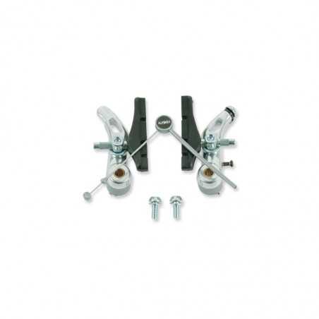 juego de frenos cantilever de aluminio plata para mtb, ciudad, infantil, ciclocross y trekking