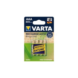 blister 4 rechargeable batteries aaa 800mah recycled