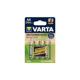 blister 4 rechargeable batteries aa 2100mah recycled