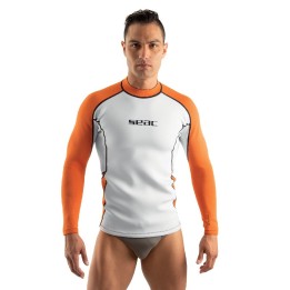 camiseta térmica hombre de neopreno manga larga fit 2 mm - ideal para deportes acuáticos