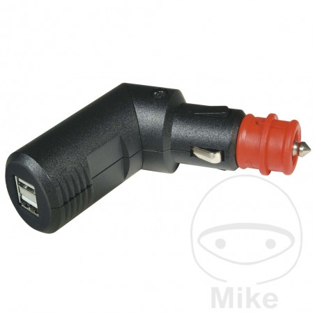 dual angled usb cigarette lighter plug m+s
