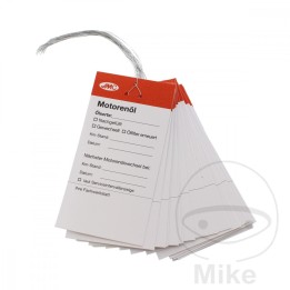 pack 20 etiquetas cambio aceite de motor alemán