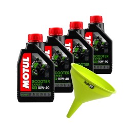 kit de 4x aceite de motor y embudo para scooter de 4 tiempos