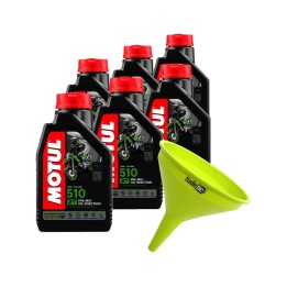 kit de 6x aceite de motor + embudo 510 2t 1l